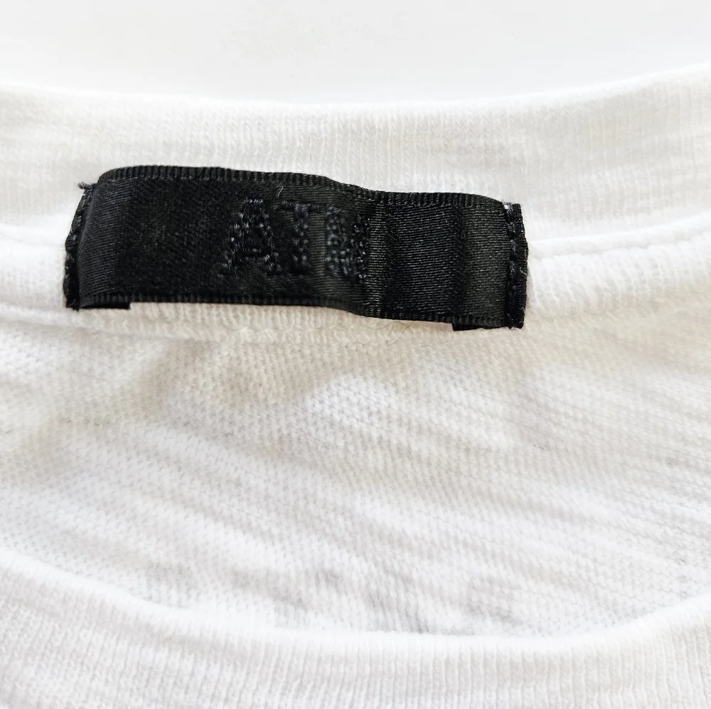 ATM Anthony Thomas Melillo White Heathered Schoolboy Crew Neck Tee T-Shirt M - Picture 11 of 13